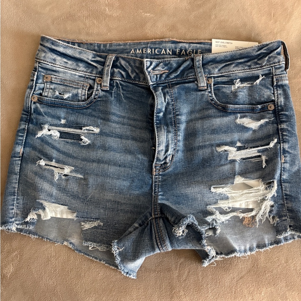 American Eagle Outfitters Ripped Blue Jean Shorts